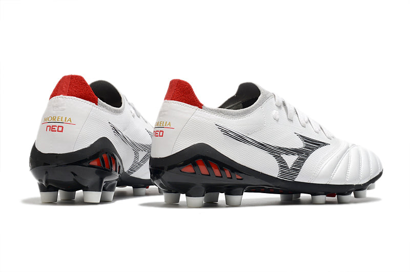 Botes de futbol Campo Mizuno Morelia Neo 3 FG en blanc, plata i negre