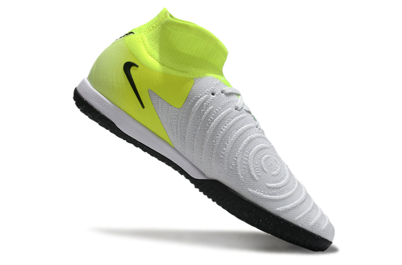 Chuteira Futsal Nike Phantom Luna 2 Elite IC Cinza e Verde "Mad Voltage"