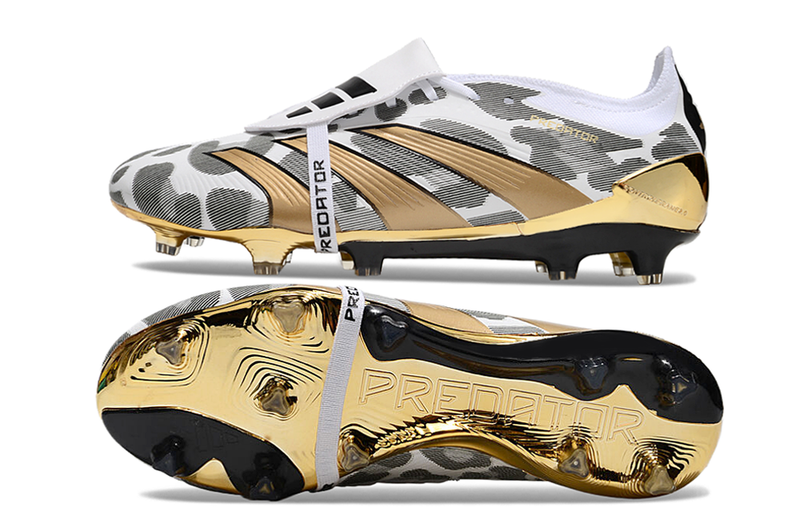 Chuteira Campo Adidas Predator FT 30 Elite FG Branca e Dourada "Generation Pred 2.0 Pack"