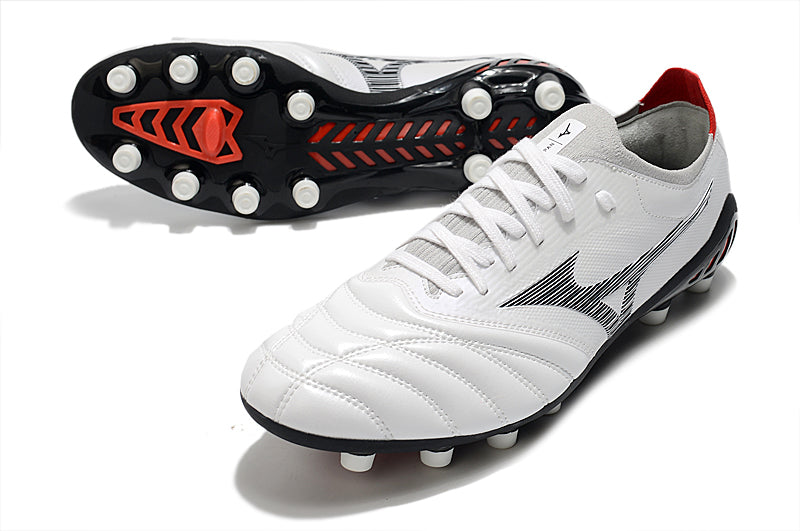 Botes de futbol Campo Mizuno Morelia Neo 3 FG en blanc, plata i negre