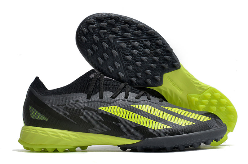 Botes de futbol de la Societat Adidas X Crazyfast.1 TF Negre i Verd "Crazycharged Pack"