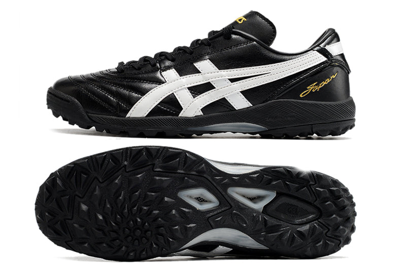 Chuteira Society Asics Japan TF Preta e Branca