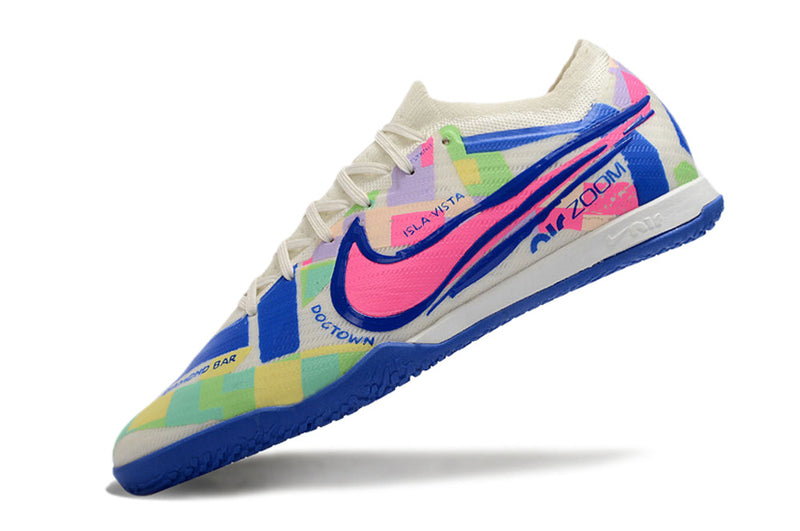 Chuteira Futsal Nike Air Zoom Mercurial Vapor 15 Elite IC Branca, Azul e Rosa