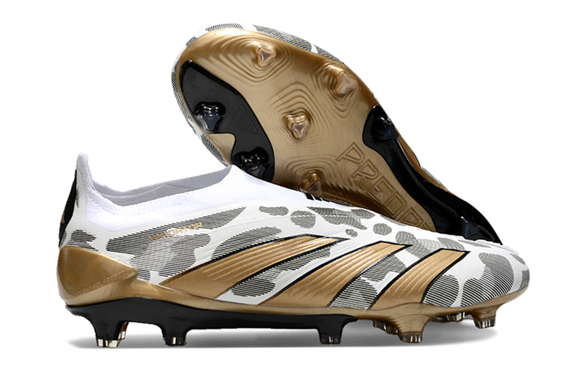 Chuteira Campo Adidas Predator LL Elite FG Branca e Dourada "Generation Pred 2.0 Pack"