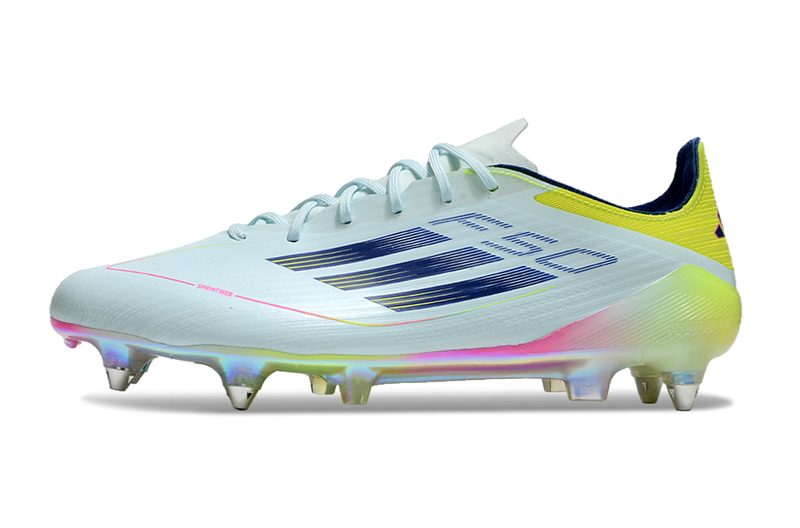 Adidas F50 Aluminum Spike Field Football Boot Blue, Pink and Yellow "Olympic Boot Pack" 