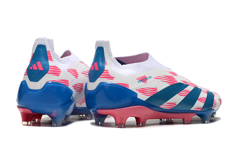 Chuteira Campo Adidas Predator LL Elite FG Branca, Azul e Rosa "Reemergence Pack"