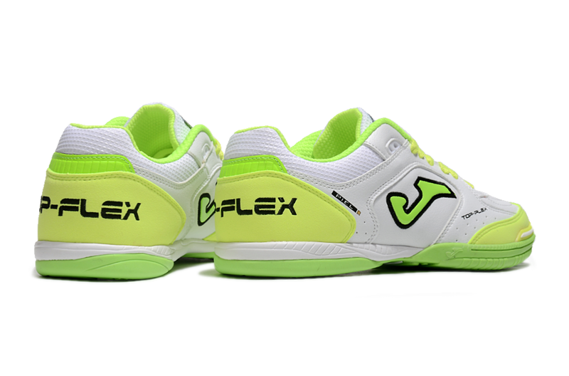 Chuteira Futsal Joma Top Flex Rebound IC Branca e Verde