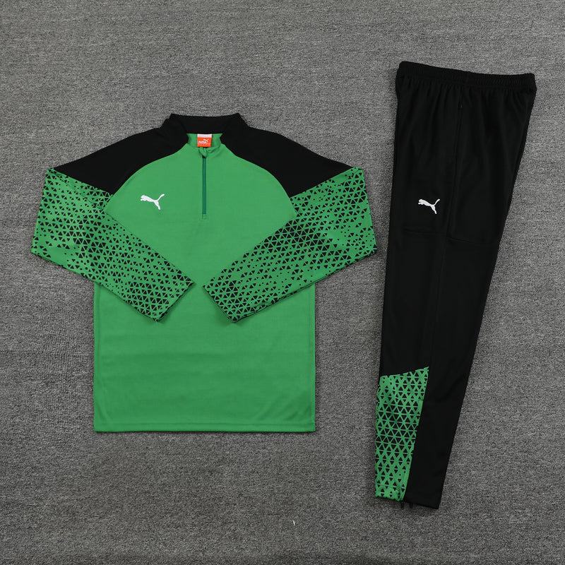 Conjunto de Frio Puma Training Verde e Preto