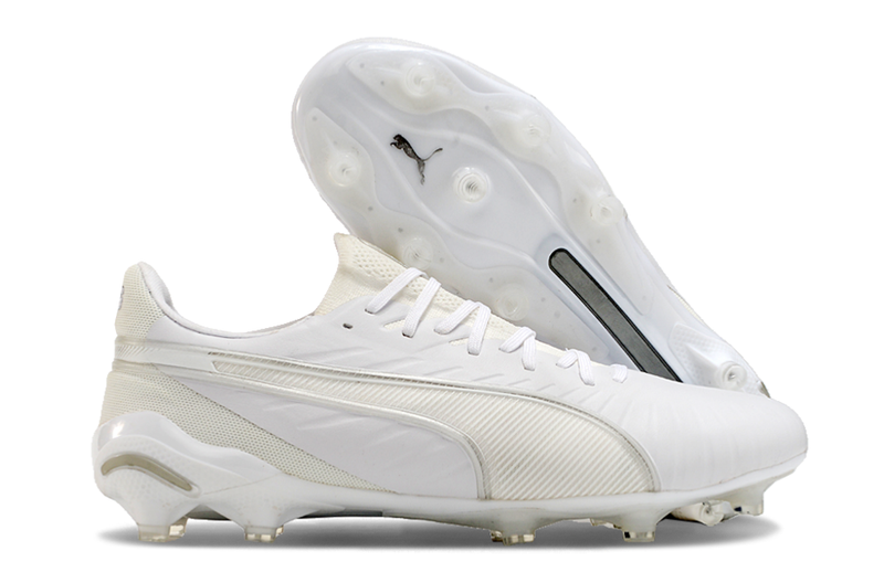 Puma King Ultimate FG White "Whiteout Pack" Field Boots 