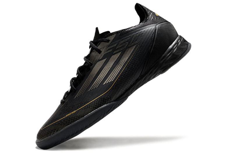 Chuteira Futsal Adidas F50 IC Preto e Dourado "Dark Spark Pack"