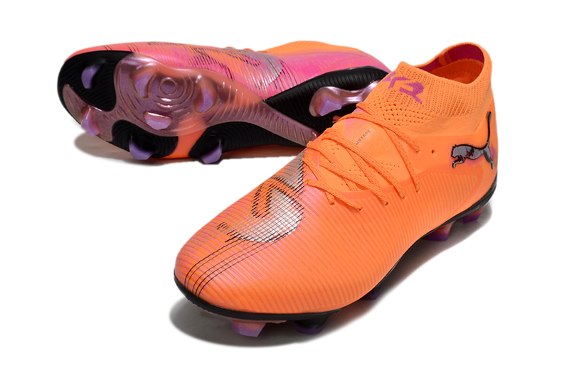 Chuteira Campo Puma Future 8 FG Laranja e Rosa