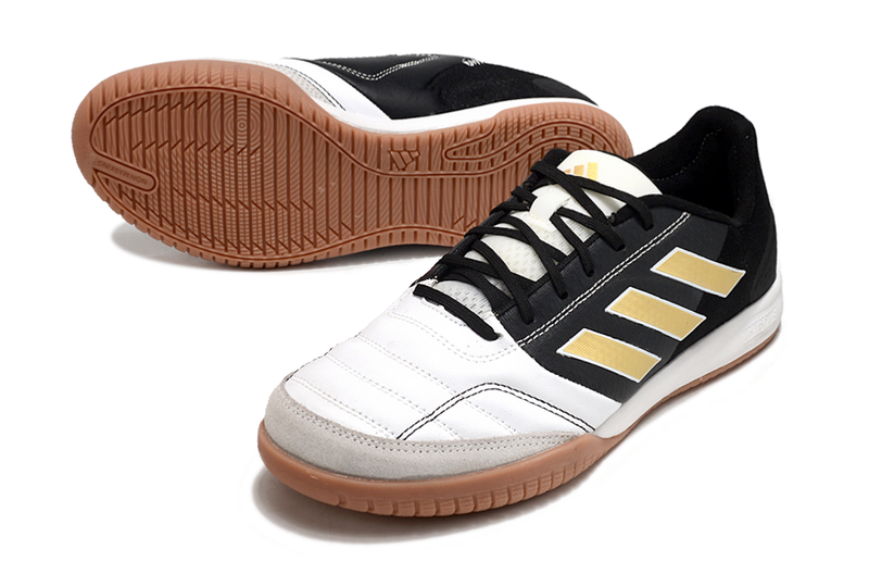 Bota de futbol sala Adidas Competition Top IC Blanca, Negre i Daurada 