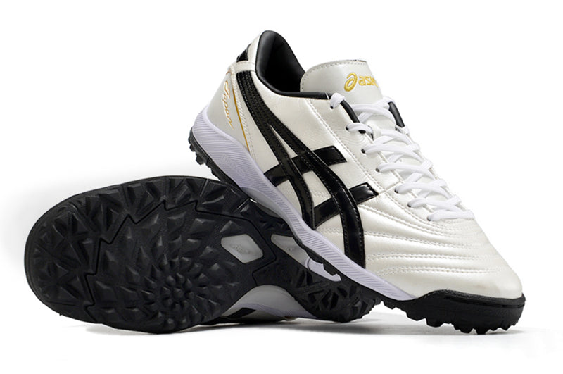 Chuteira Society Asics Japan TF Bege e Preta