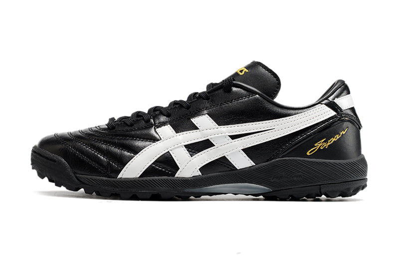 Chuteira Society Asics Japan TF Preta e Branca