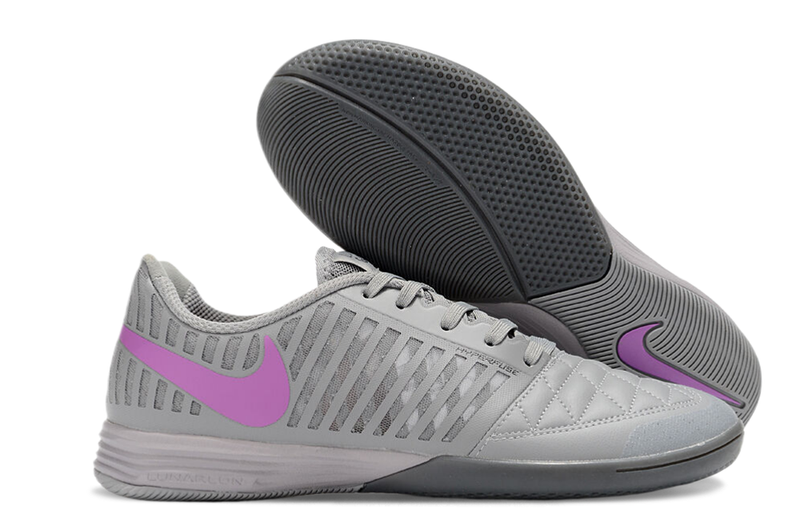 Chuteira Futsal Nike Lunar Gato II IC Cinza e Roxo