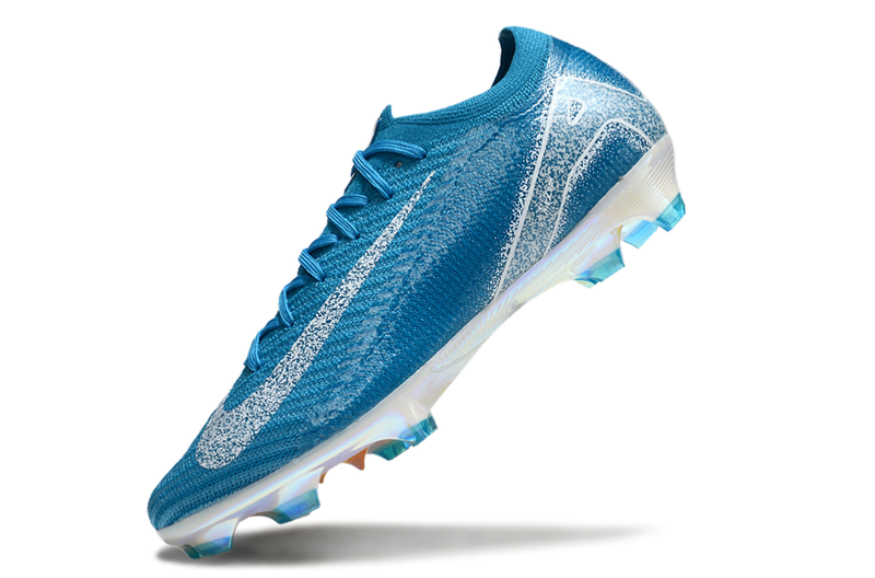 Chuteira Campo Nike Air Zoom Mercurial Vapor 16 Elite FG Azul e Branca