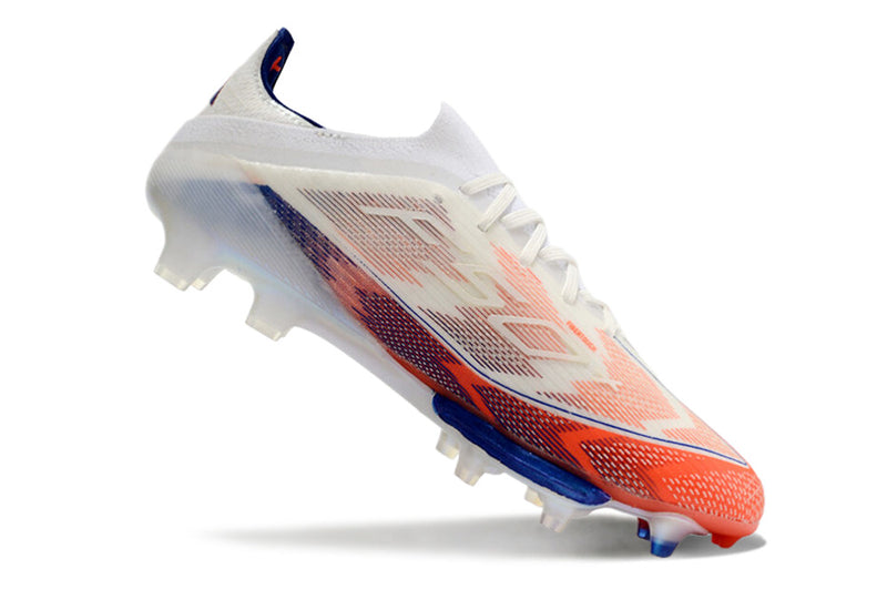 Adidas F50+ FG White, Blue and Red "Advancement Pack" Field Boots