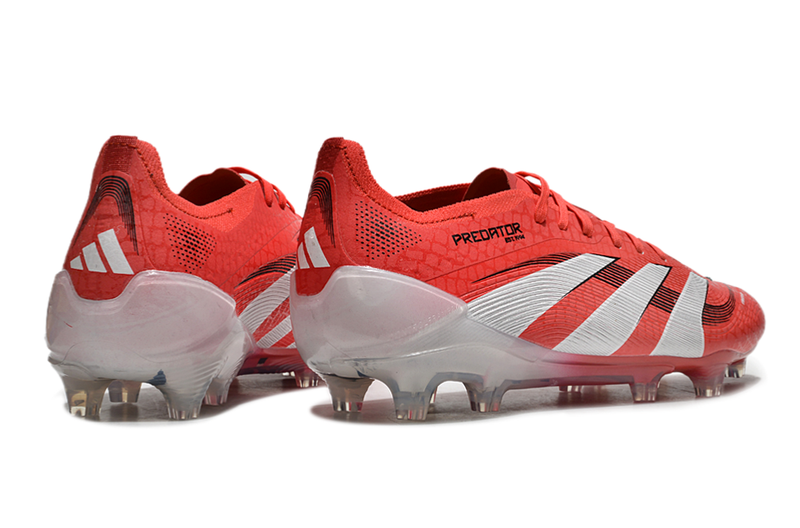 Chuteira Campo Adidas Predator Elite FG Vermelha e Branca "Pure Victory"