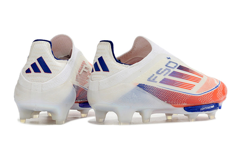 Botes de futbol Adidas F50+ LL FG blanc, blau i vermell "Paquet avançat"