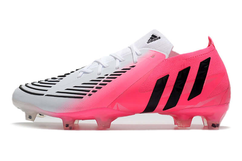 A nova Chuteira da Adidas de Campo Predator Edge.1 FG Rosa e Branco "Beckham" na Farda de Boleiro, Garanta a qualidade de Jogadores Profissionais