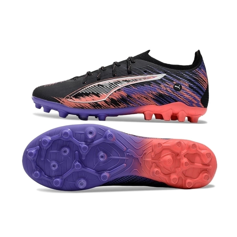 Chuteira Society Puma Ultra 5 Ultimate MG Preto, Roxo e Rosa
