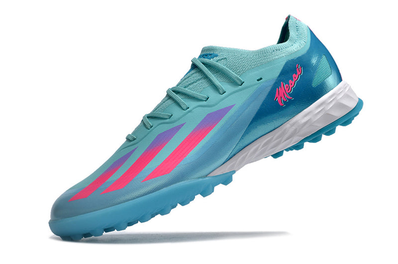 Adidas X CrazyFast.1 TF Blue and Pink "Miami Vice" Society Football Boots