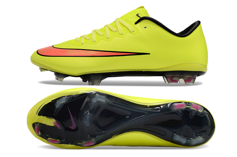 Bota de futbol Nike Retro Mercurial Vapor 10 FG Verd neó i taronja 