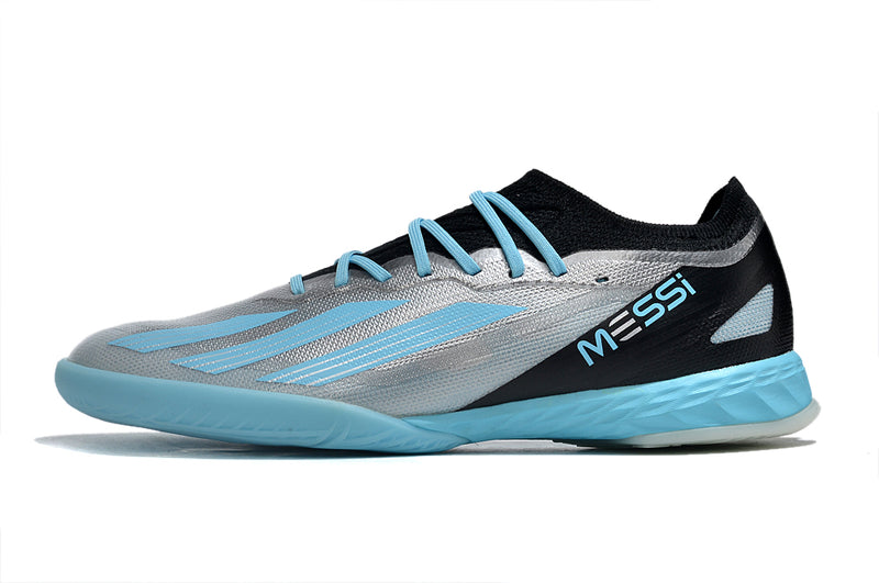 Adidas X CrazyFast Messi.1 IC Silver and Blue "Infinity" Futsal Boot