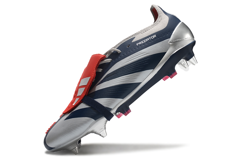 Chuteira Campo Adidas Predator Elite FT 30 Ponta de Aluminio Prata e Azul "Roteiro Pack"