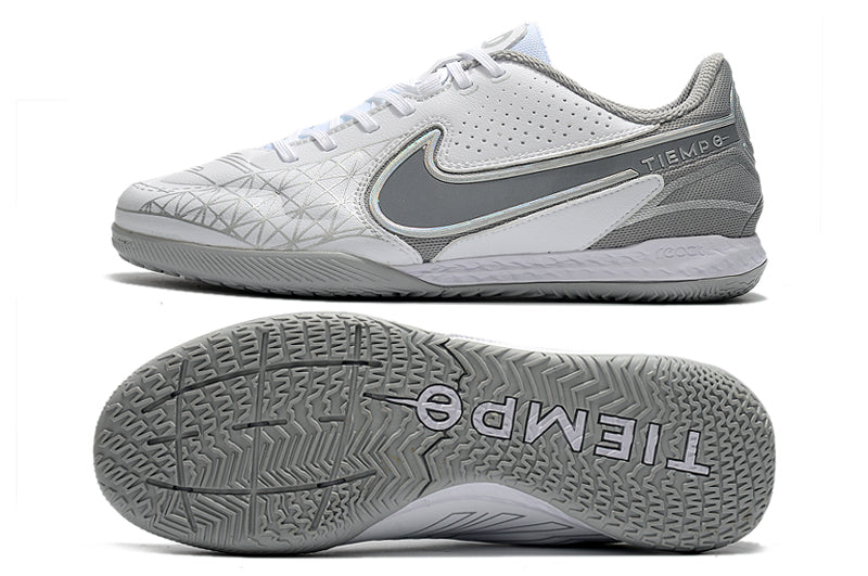 Bota de futbol sala Nike Tiempo Legend 9 Elite en blanc i gris "Focus"