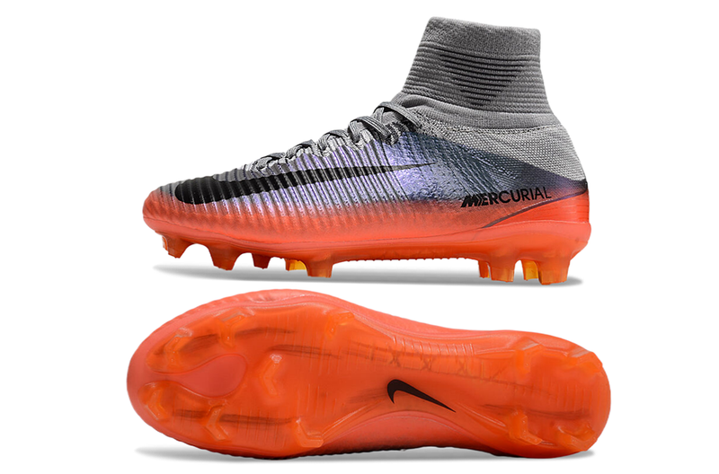 Nike Retro Mercurial Superfly 5 FG Silver and Orange CR7 Football Boots 