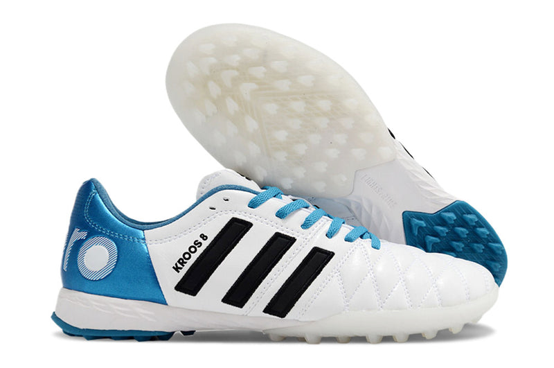 Botes de futbol Adidas AdiPure 11 Pro TF blanc i blau "Toni Kroos"