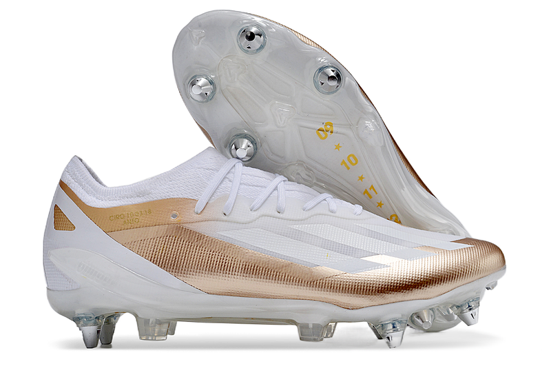 Bota de futbol Adidas X Crazyfast Messi.1 Blanca amb punta d'alumini "El Ocho"