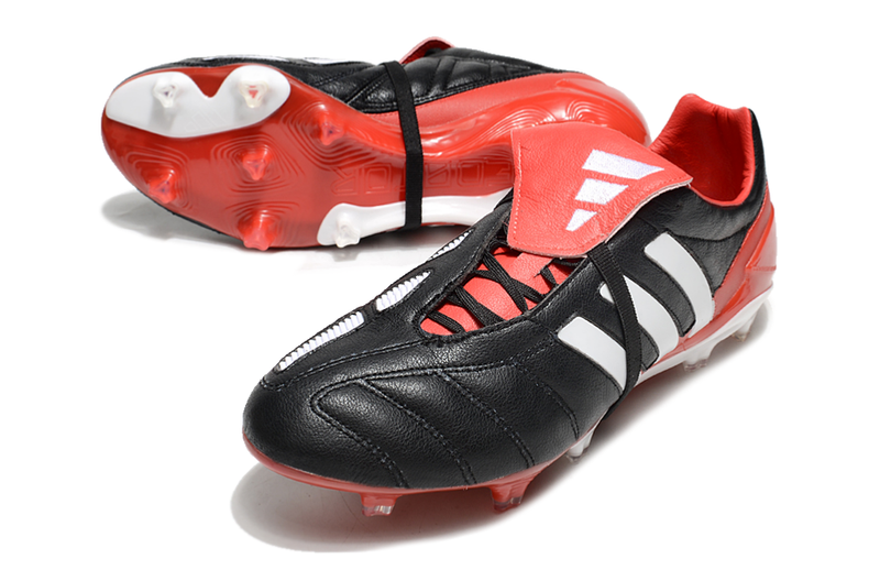 Chuteira Campo Adidas Predator Mania FG Preta e Vermelha "Made in Germany"