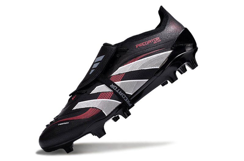 Chuteira Campo Adidas Predator FT 30 Elite FG Preta e Vermelha "Stealth Victory"