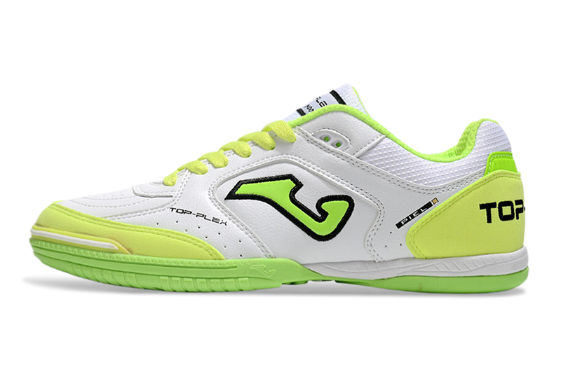 Chuteira Futsal Joma Top Flex Rebound IC Branca e Verde