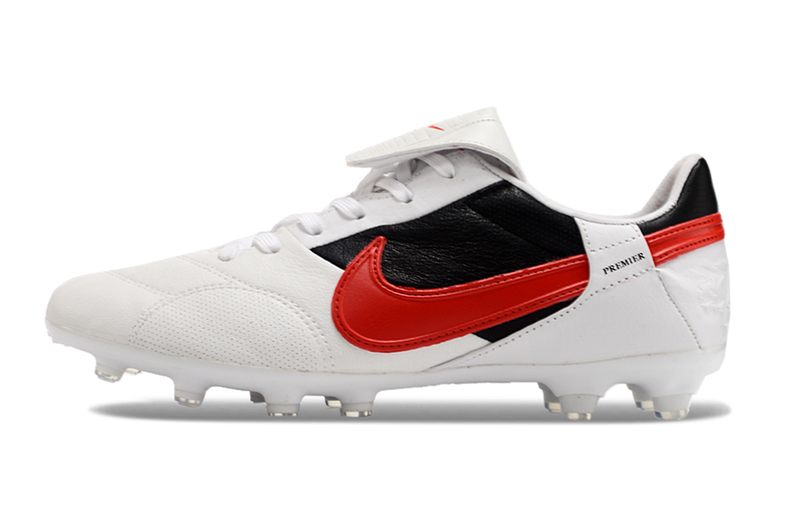 Chuteira Campo Nike Premier 3 FG Branca, Vermelha e Preta