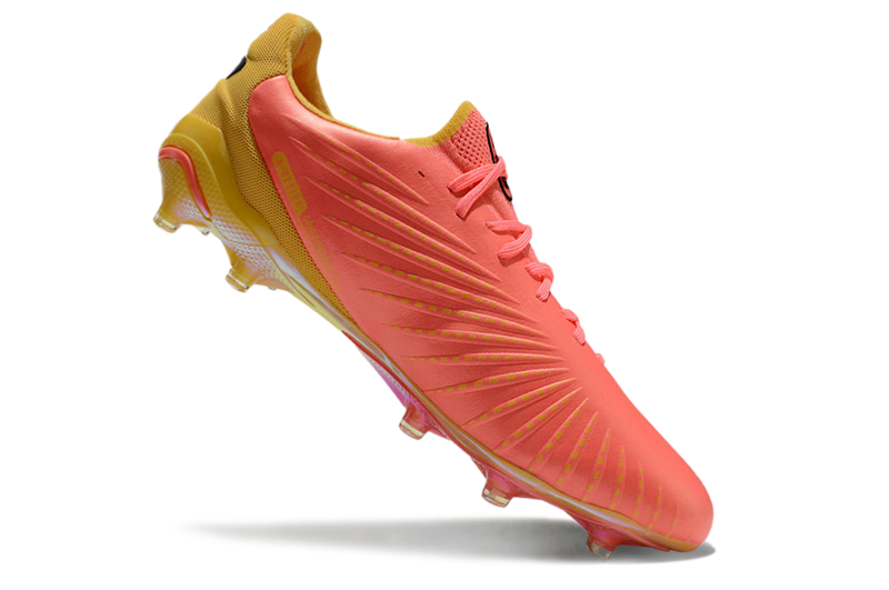 Chuteira Campo Puma King Ultimate FG Rosa e Laranja "Tricks Pack"