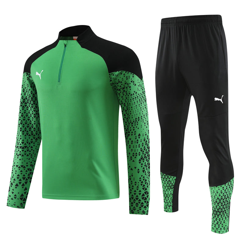 Conjunto de Frio Puma Training Verde e Preto