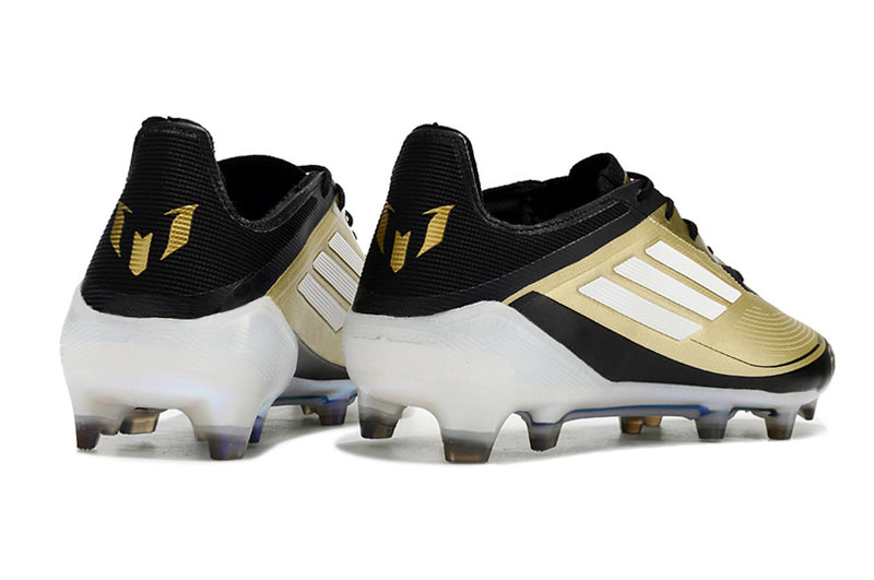 Adidas F50 Messi FG Black and Gold Triunfo Dorado Pack Field Footbal