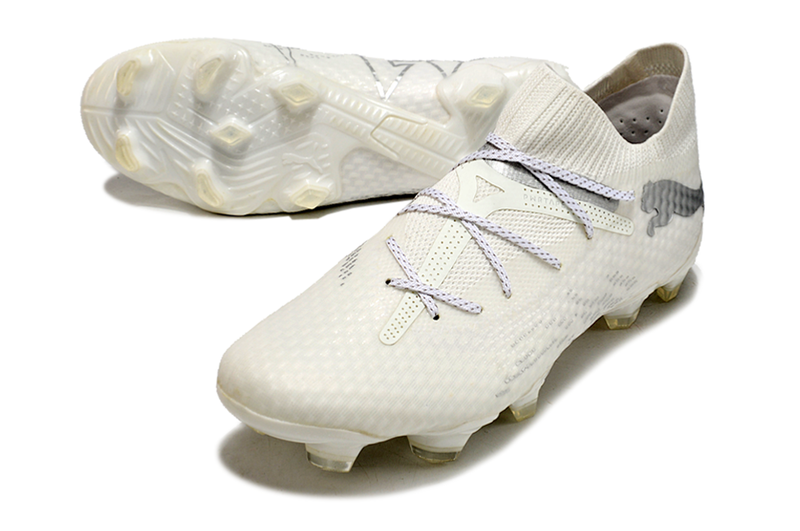 Botes de futbol Puma Future 7 FG blanc i plata "Eclipse Pack" 