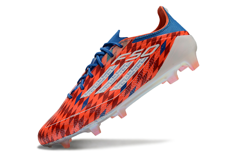 Chuteira Campo Adidas F50 FG Vermelha e Azul