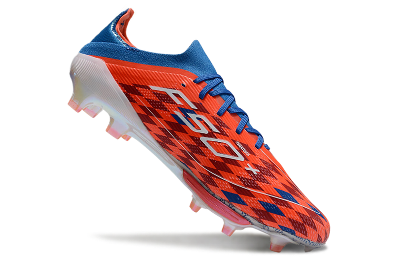 Chuteira Campo Adidas F50+ FG Vermelha e Azul