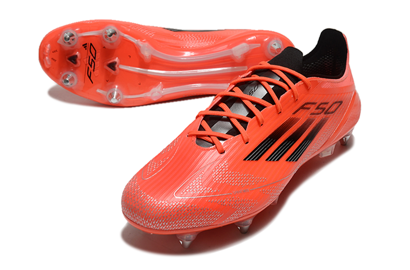 Chuteira Campo Adidas F50 Ponta de Aluminio Vermelha "Vivid Horizon"