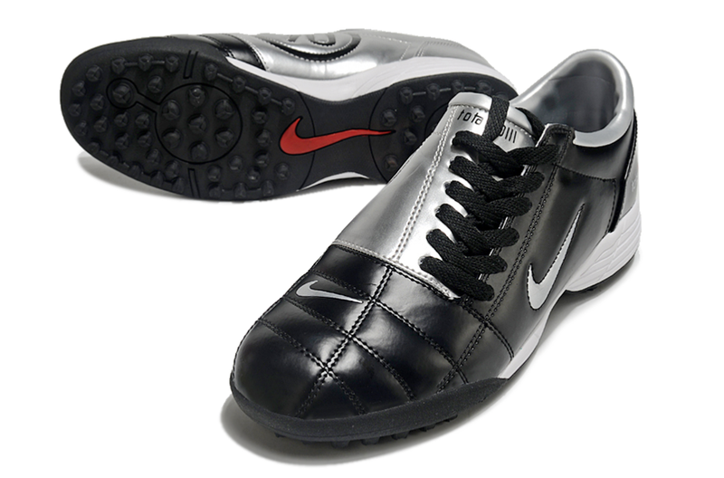 Nike Total 90 TF Black and Silver Society Football Boots 