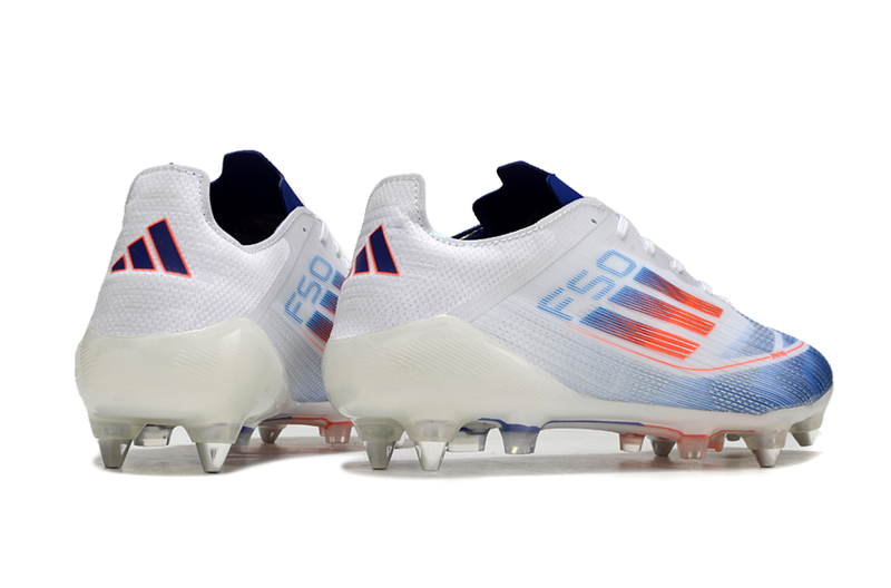 Adidas F50 Aluminium Tip Field Cleats White, Blue and Red "Advancement Pack" 