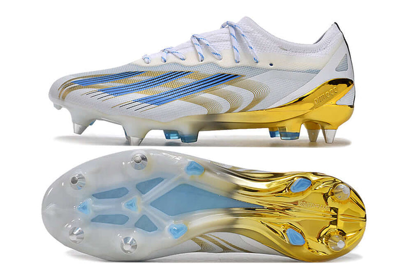 Adidas X CrazyFast Messi.1 Aluminum Spike Football Boots White, Blue and Gold "Las Estrellas"