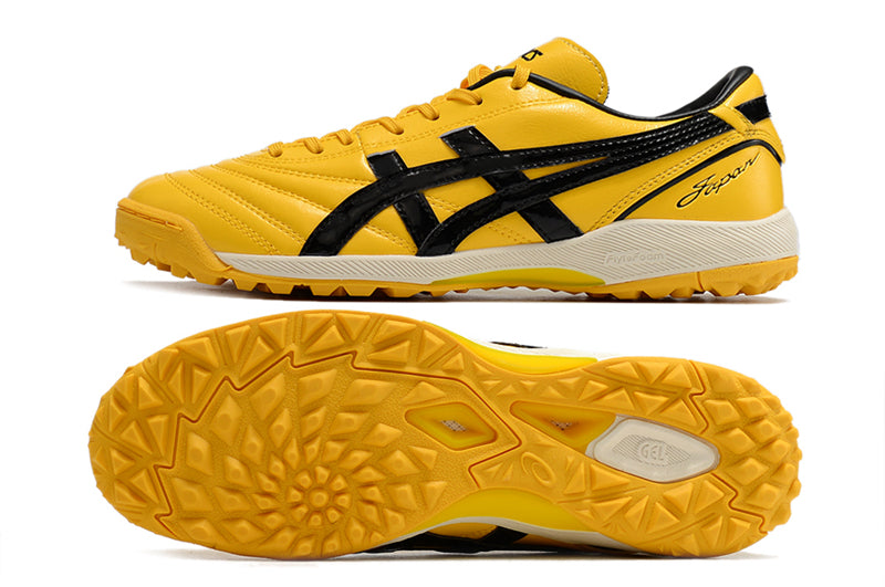 Chuteira Society Asics Japan TF Amarela e Preta