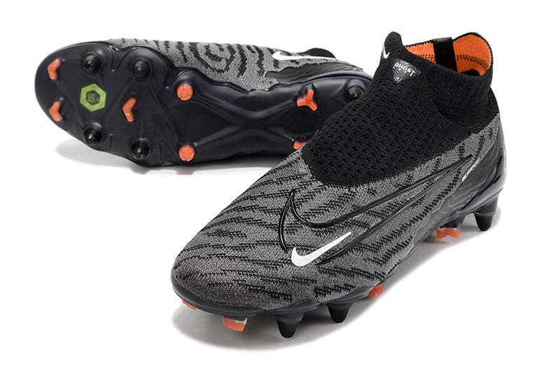 Chuteira Campo Nike Phantom GX DF Elite Ponta de Aluminio Preta e Laranja "Black Pack"