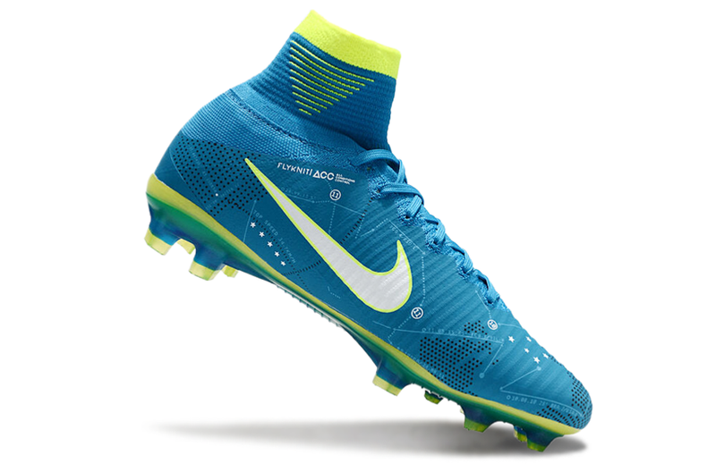 Chuteira Campo Nike Retrô Mercurial Superfly 5 FG Azul e Verde